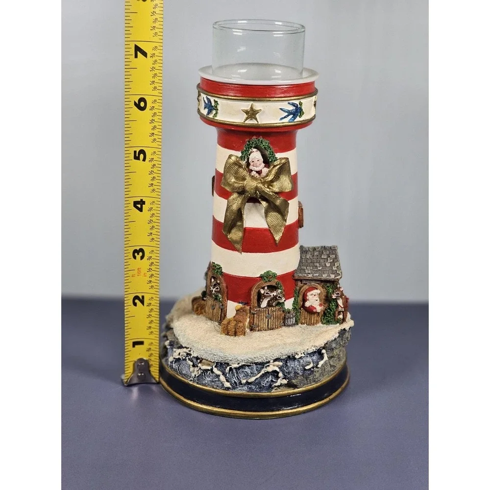 Danbury Mint Lighthouse Candle Holder Holiday Decor w COA